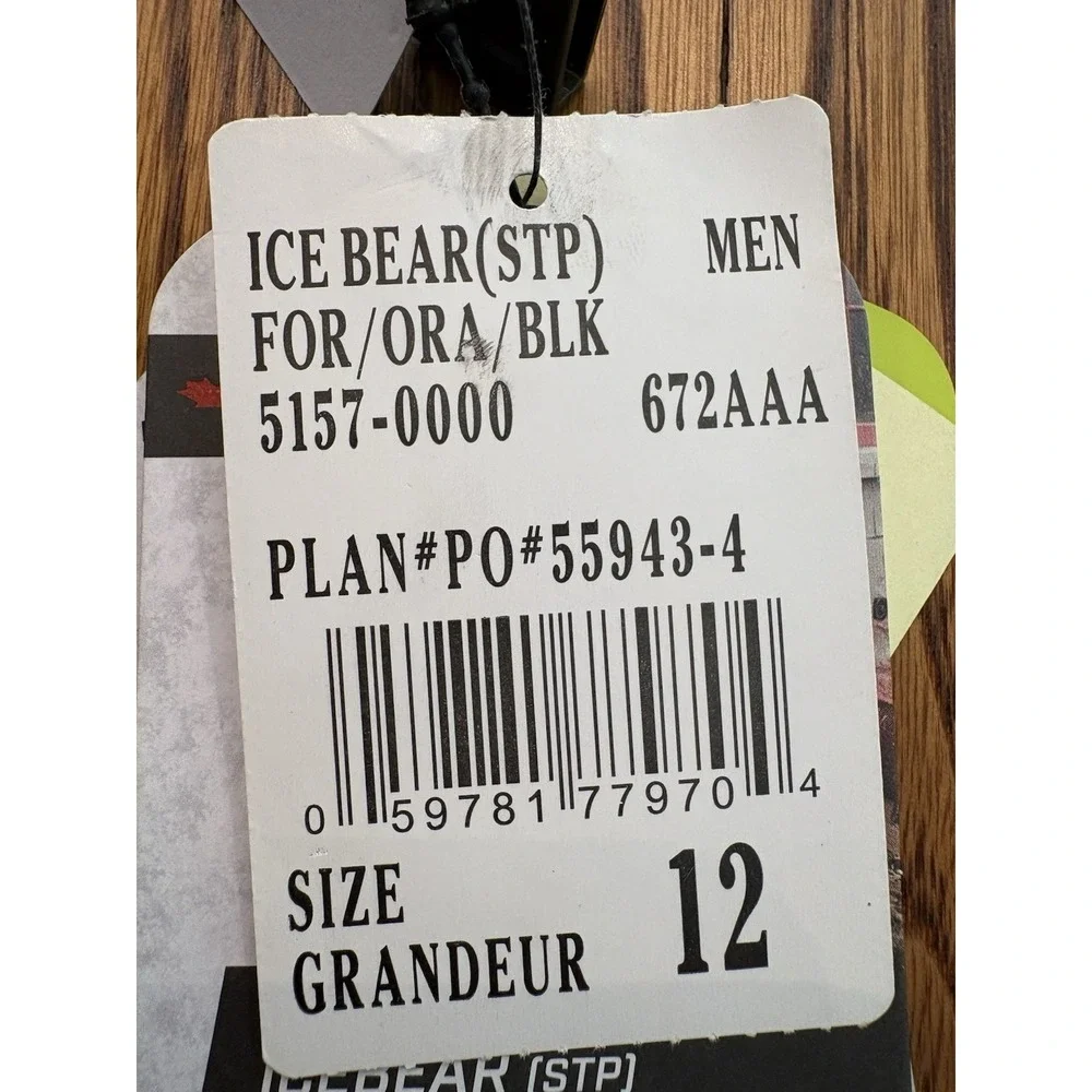 Brand New Baffin Men's Ice Bear Boots, Size US12 5157-0000 Safety Toe